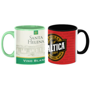 Pack 2 tazones Santa Helena y Baltica – diseño retro chileno de vino y cerveza