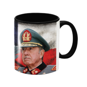 Tazón con imagen de Augusto Pinochet saludando la bandera de Chile