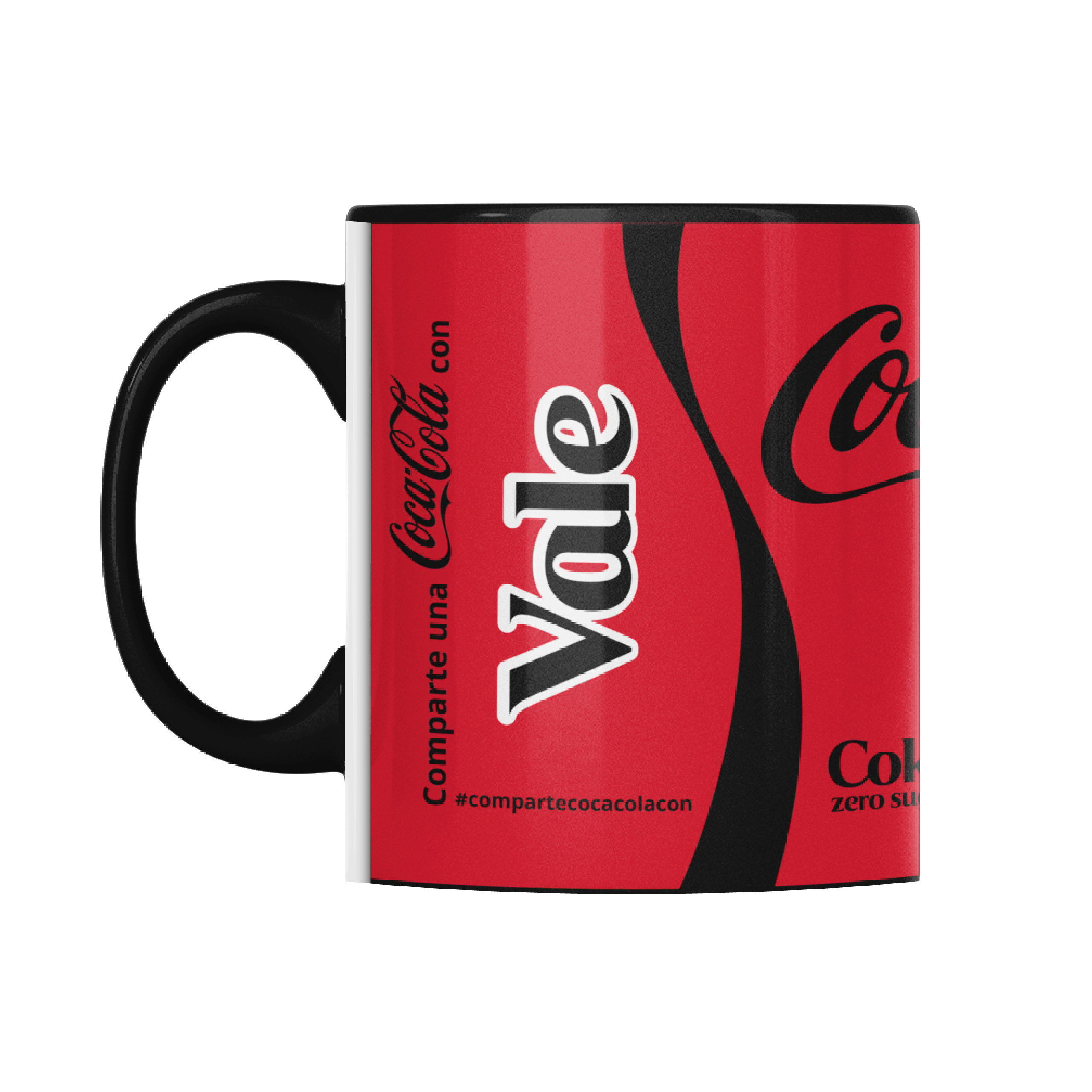 Tazón Coca-Cola Zero personalizado con nombre – Diseño rojo estilo “Comparte una Coca-Cola con”