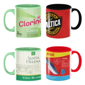 Pack 4 Tazones Gráfica Chilena – Clorinda, Jurel, Vino & Baltica