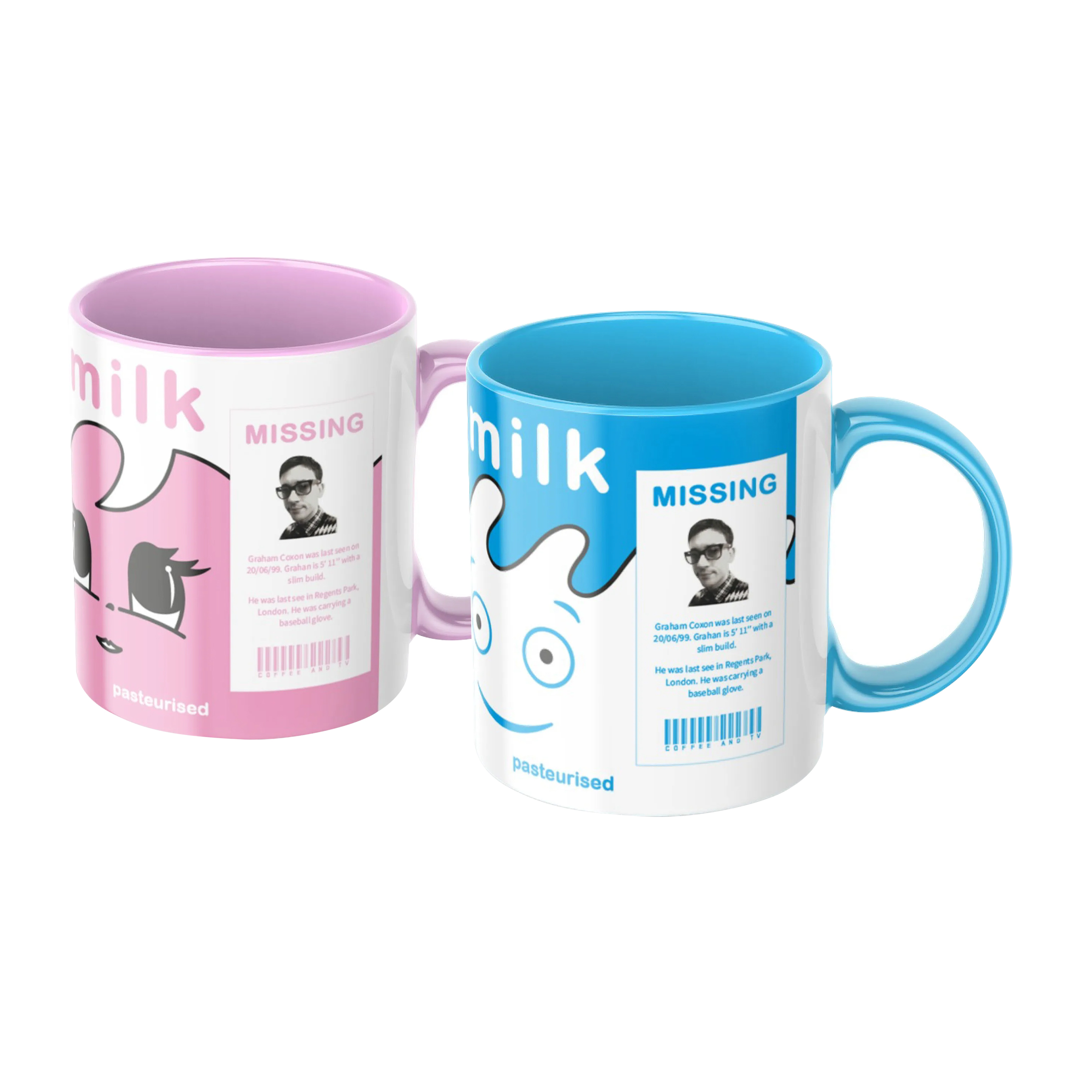 Tazones IKONIKO Blur con diseño de cajitas de leche vintage